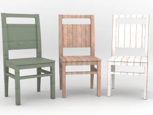 wood chairs 3D Model