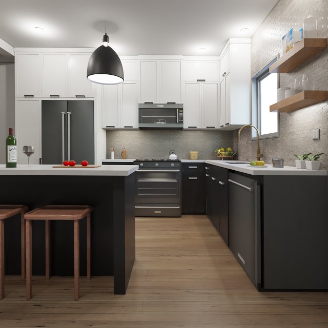kitchenset 3D Model .c4d .max .obj .3ds .fbx .stl .blend 