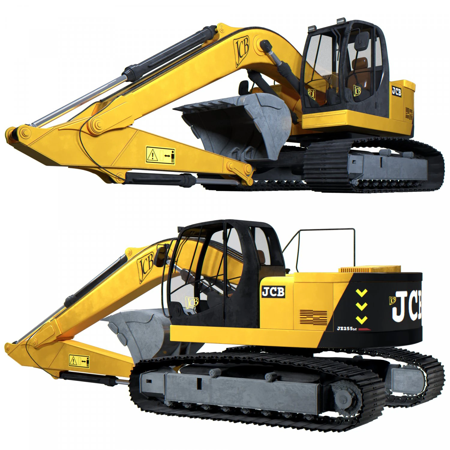 jcbexcavator 3D Model .c4d .max .obj .3ds .fbx .stl .blend 