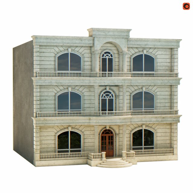 mansion 3D 模型 .c4d .max .obj .3ds .fbx .stl .blend