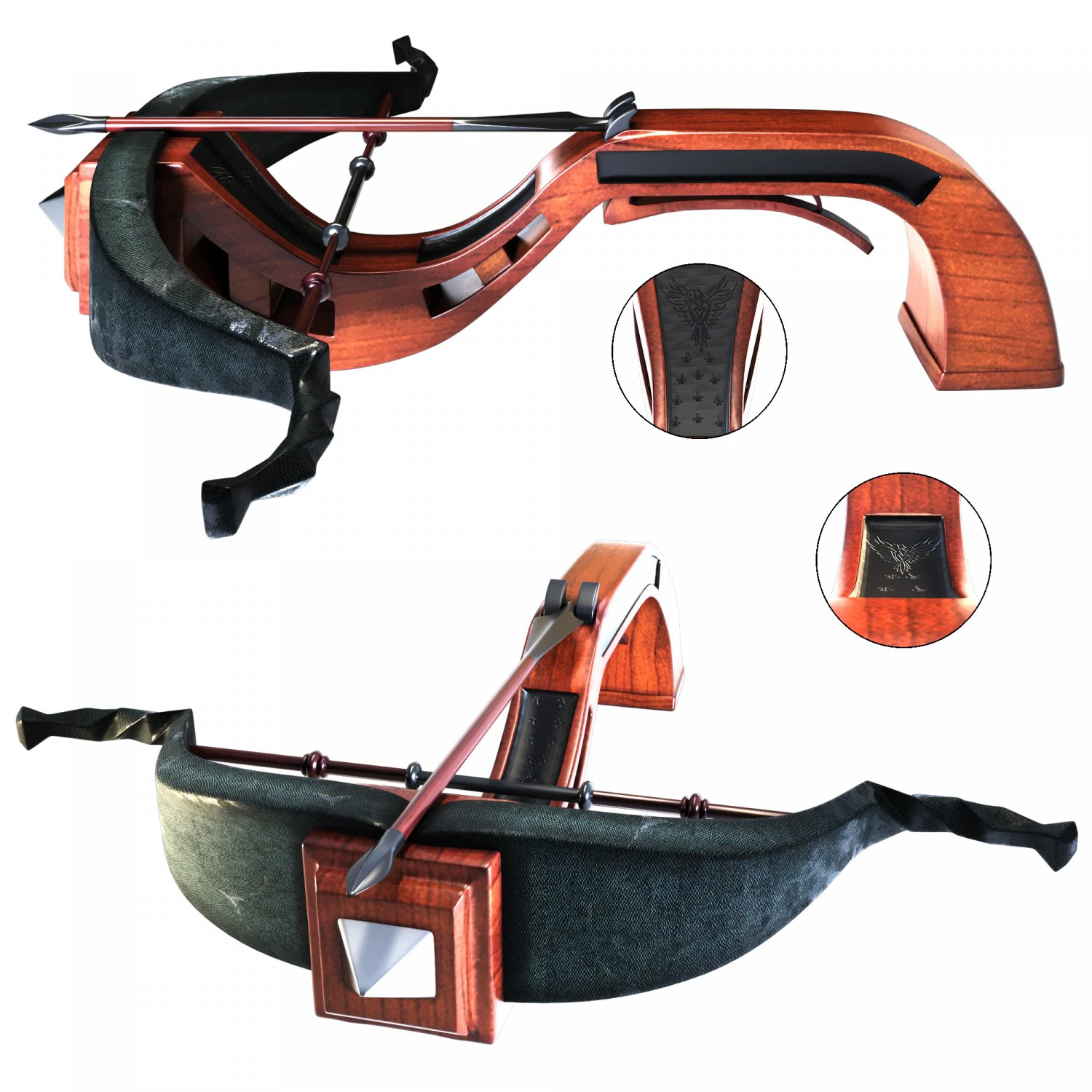 crossbow 3D Model .c4d .max .obj .3ds .fbx .stl .blend 