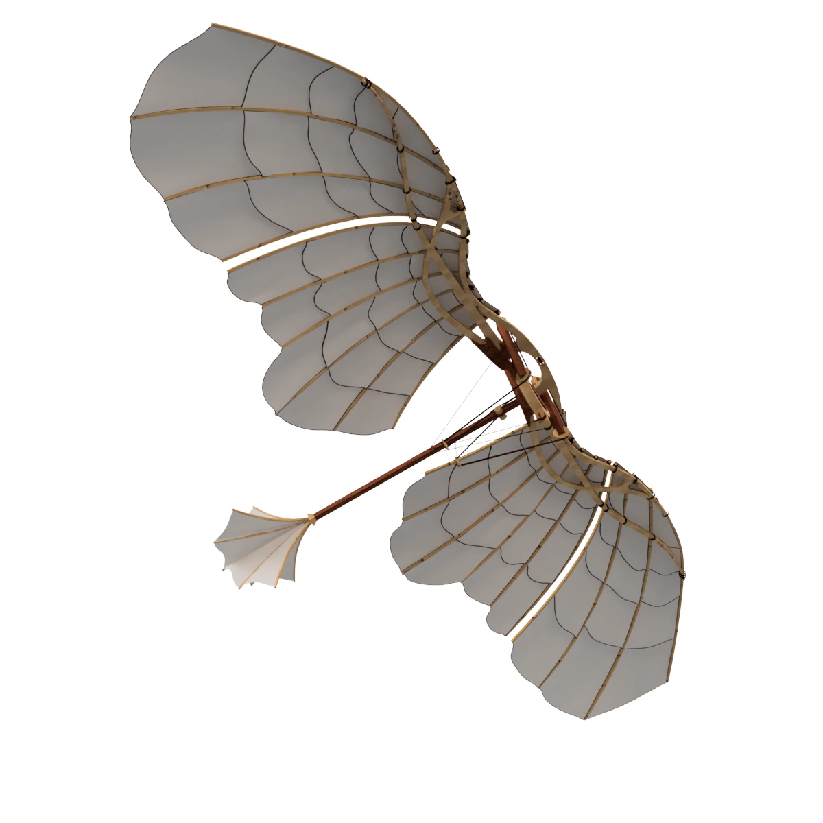 leonardo da vinci mechanical eagle 3D Model .c4d .max .obj .3ds .fbx .stl .blend 