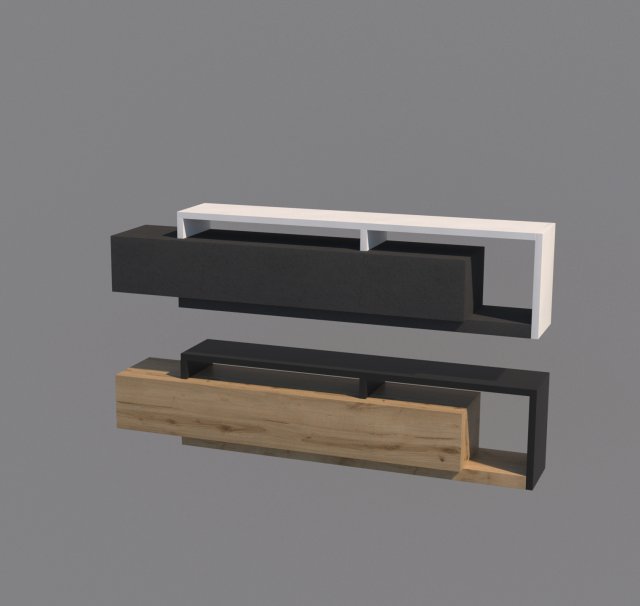 loft tv stand 3D 模型 .c4d .max .obj .3ds .fbx .stl .blend 
