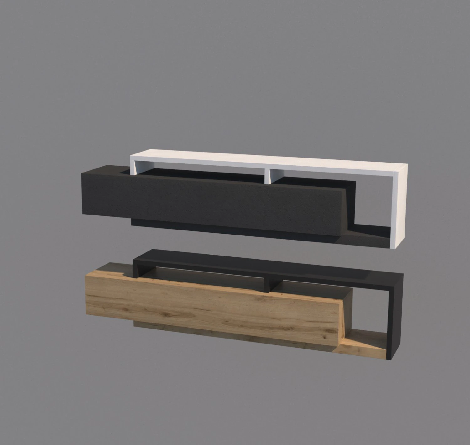 loft tv stand 3D Model .c4d .max .obj .3ds .fbx .stl .blend