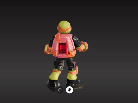 TMNT Ooze Chuckin Mikey - Teenage Mutant Ninja Turtles Nickelodeon PBR Textured 3D Model