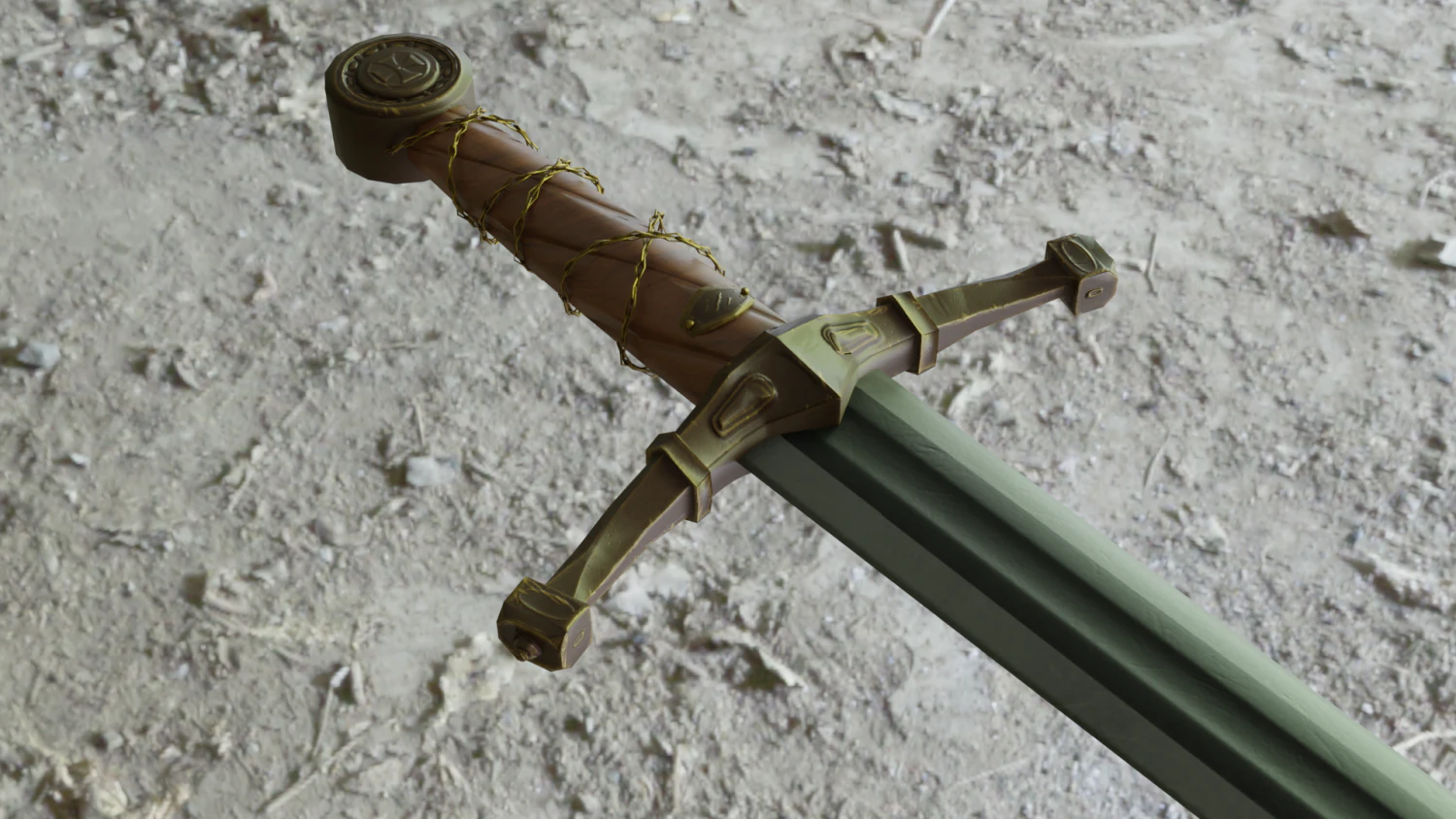 longsword medieval type xvia - low poly model 3D Model .c4d .max .obj .3ds .fbx .stl .blend
