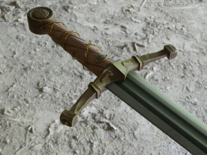 Langschwert mittelalterliches Typ xvia &ndash; Low-Poly-Modell 3D Modell