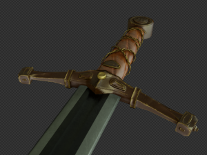 longsword medieval type xvia - low poly model 3D 模型