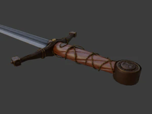 longsword medieval type xvia - low poly model 3D Model