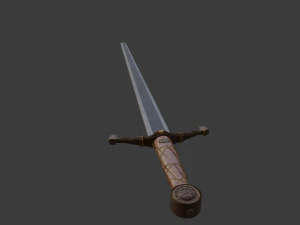 longsword medieval type xvia - low poly model 3D Model