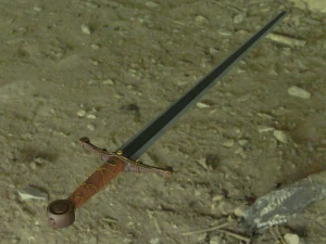 longsword medieval type xvia - low poly model 3D Model