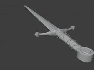 longsword medieval type xvia - low poly model 3D Model
