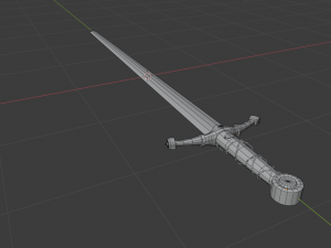 longsword medieval type xvia - low poly model 3D 模型