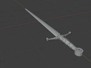 longsword medieval type xvia - low poly model 3D Model