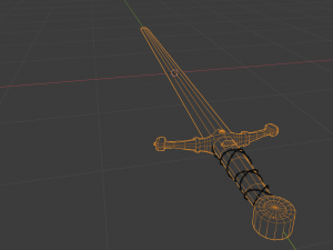 longsword medieval type xvia - low poly model 3D 模型