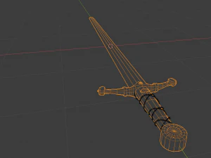 longsword medieval type xvia - low poly model 3D Model