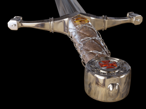 longsword medieval type xvia 3D Model