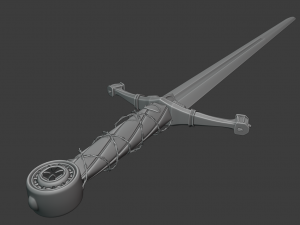 longsword medieval type xvia 3D Model