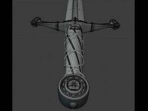 longsword medieval type xvia 3D Model