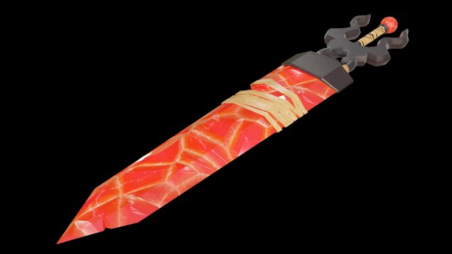 crystal greatsword 3D Model .c4d .max .obj .3ds .fbx .stl .blend 