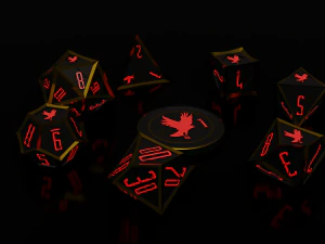 Polyedrisches RPG-Vampir-W&uuml;rfelset &ndash; Vampirblutpakt-W&uuml;rfel 3D Druckmodell