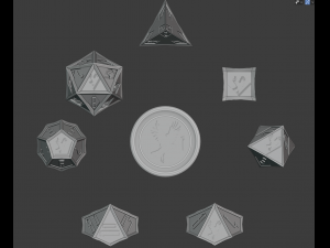 rpg polyhedral vampire dice set - vampire blood pact dice 3D 打印模型
