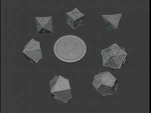 rpg polyhedral vampire dice set - vampire blood pact dice 3D 打印模型
