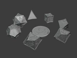 rpg polyhedral vampire dice set - vampire blood pact dice 3D 打印模型
