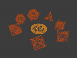 rpg polyhedral vampire dice set - vampire blood pact dice 3D 打印模型
