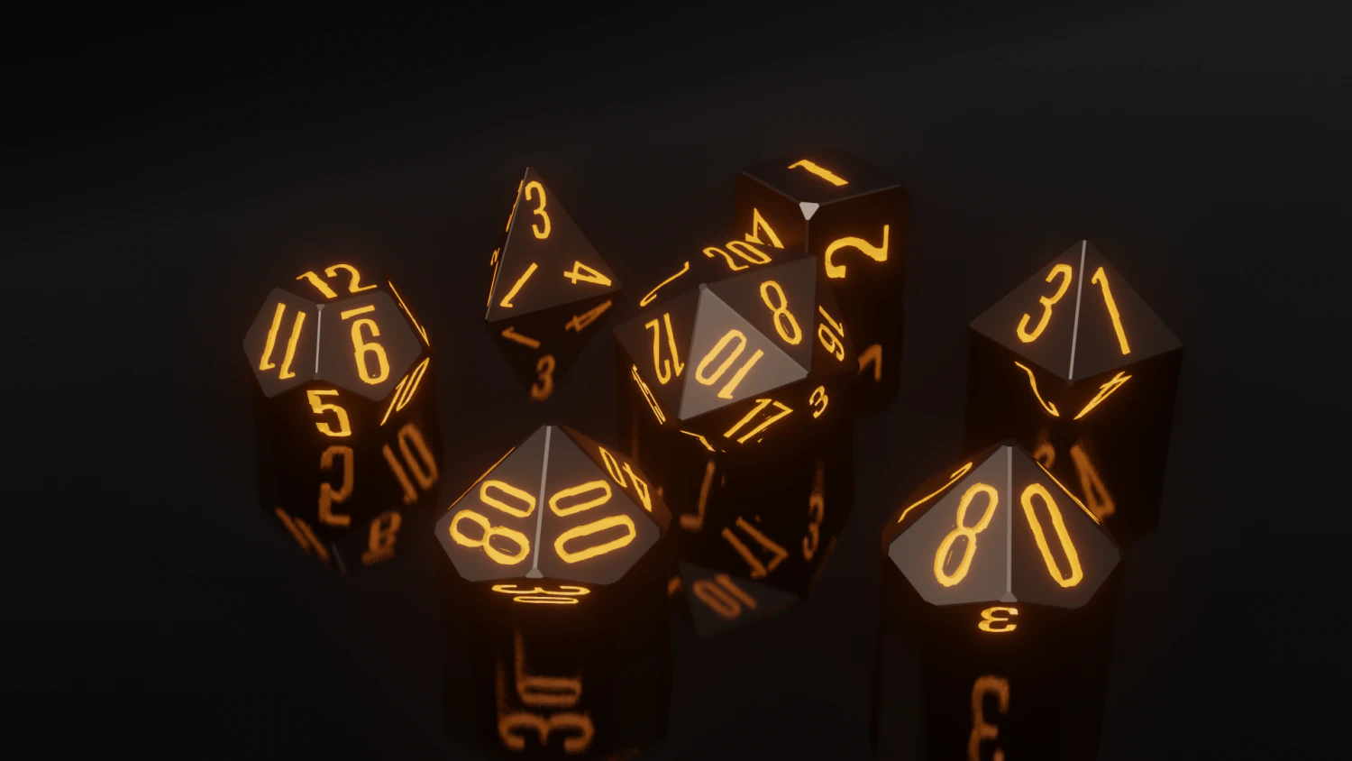 rpg polyhedral dice set wood carved style 3D Print Model .c4d .max .obj .3ds .fbx .stl .blend