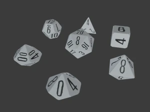 rpg polyhedral dice set wood carved style 3D Print Model