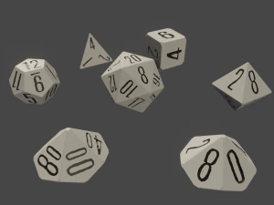 rpg polyhedral dice set wood carved style 3D Print Model
