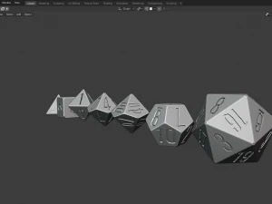rpg polyhedral dice set wood carved style 3D Print Model