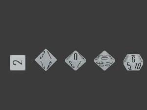 rpg polyhedral dice set wood carved style 3D Print Model