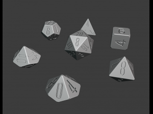 rpg polyhedral dice set wood carved style 3D Принт Модель
