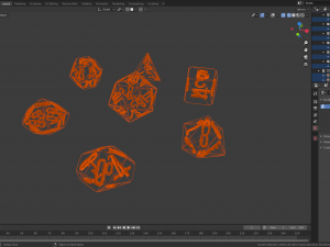 rpg polyhedral dice set wood carved style 3D Принт Модель