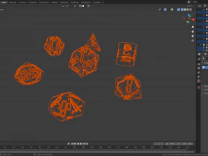 rpg polyhedral dice set wood carved style 3D Print Model