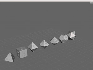 rpg polyhedral dice set wood carved style 3D Print Model