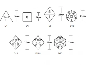 rpg polyhedral dice set wood carved style 3D Print Model