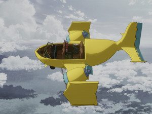 toon aircraft - airship 3D Model