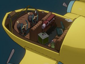 toon aircraft - airship 3D Модель