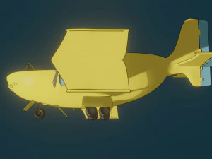 toon aircraft - airship 3D Model