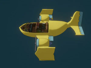 toon aircraft - airship 3D Model