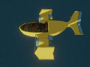 toon aircraft - airship 3D Модель