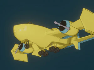 toon aircraft - airship 3D Model