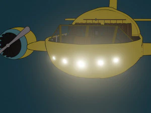 toon aircraft - airship 3D Model