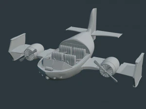 toon aircraft - airship 3D Model