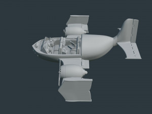 toon aircraft - airship 3D Модель