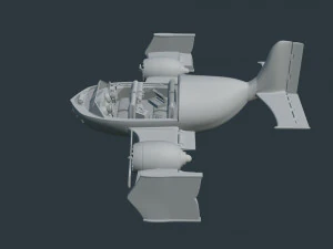 toon aircraft - airship 3D Model