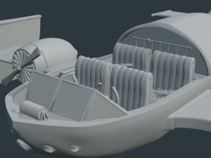 toon aircraft - airship 3D Модель